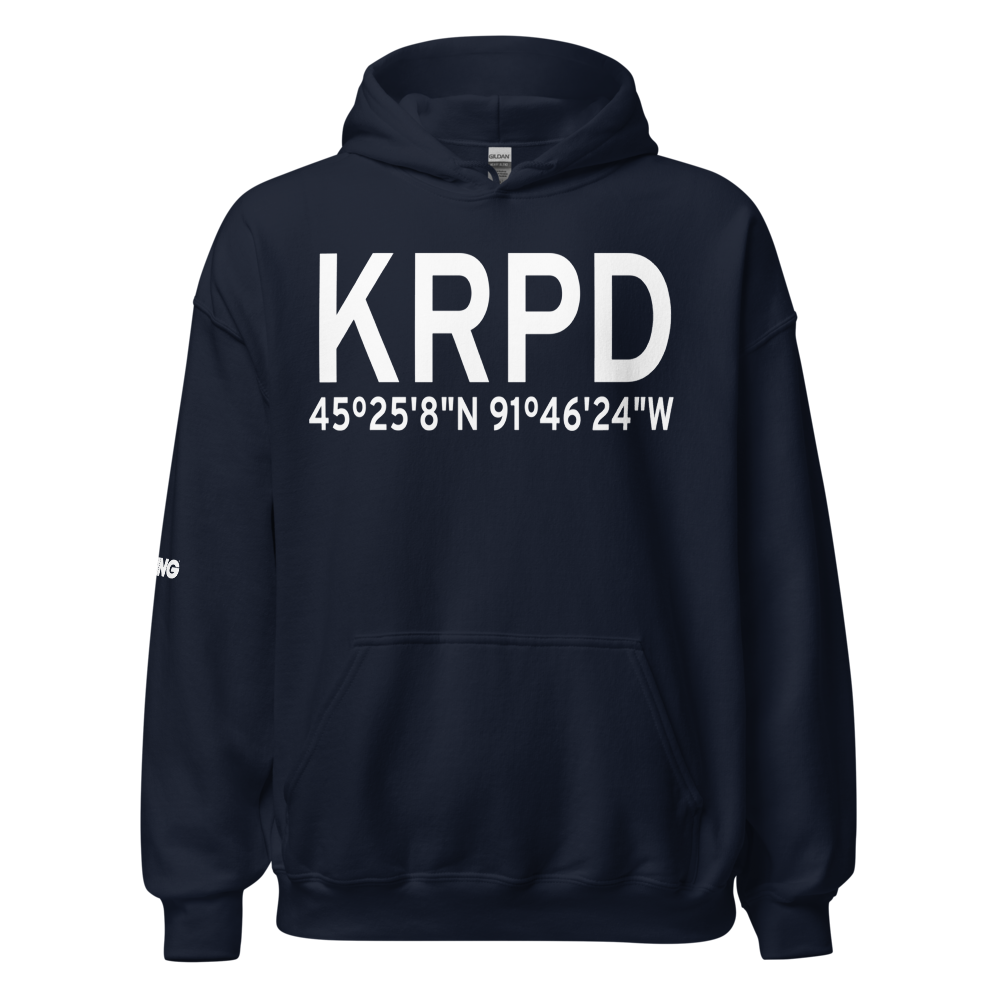 Rice Lake Regional Airport - Carl's Field (KRPD) ICAO Hoodie Sweatshirt 