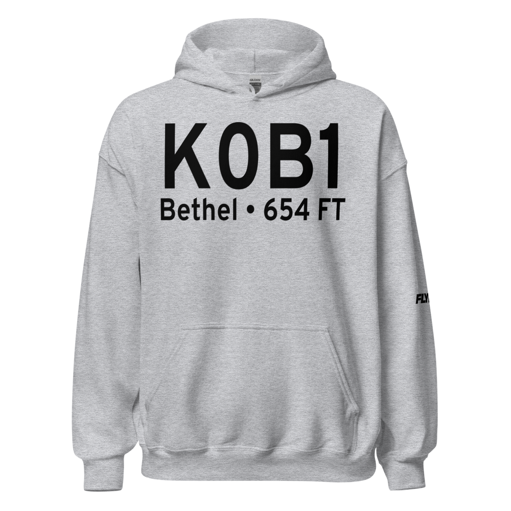 Bethel Regional Airport (K0B1) ICAO Hoodie Sweatshirt 