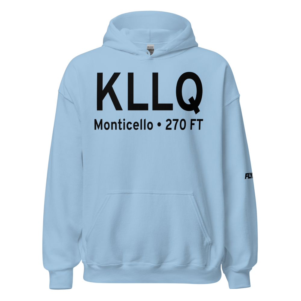 Monticello Municipal Ellis Field (KLLQ) ICAO Hoodie Sweatshirt 