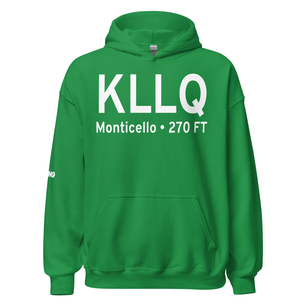 Monticello Municipal Ellis Field (KLLQ) ICAO Hoodie Sweatshirt 