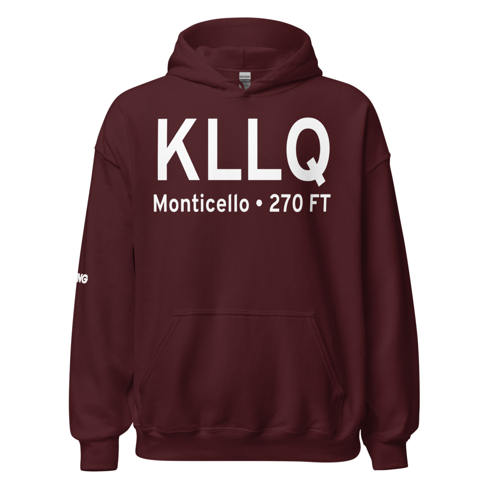 Monticello Municipal Ellis Field (KLLQ) ICAO Hoodie Sweatshirt 