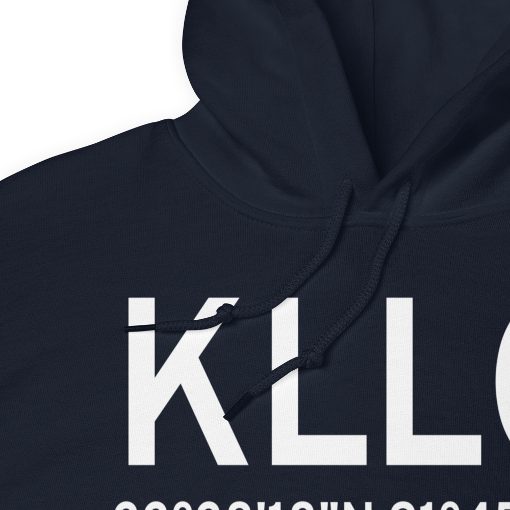 Monticello Municipal Ellis Field (KLLQ) ICAO Hoodie Sweatshirt 