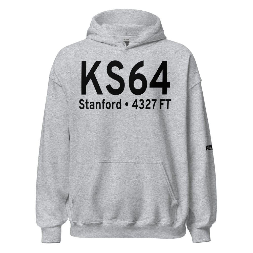 Stanford Airport/Biggerstaff Field (KS64) ICAO Hoodie Sweatshirt 