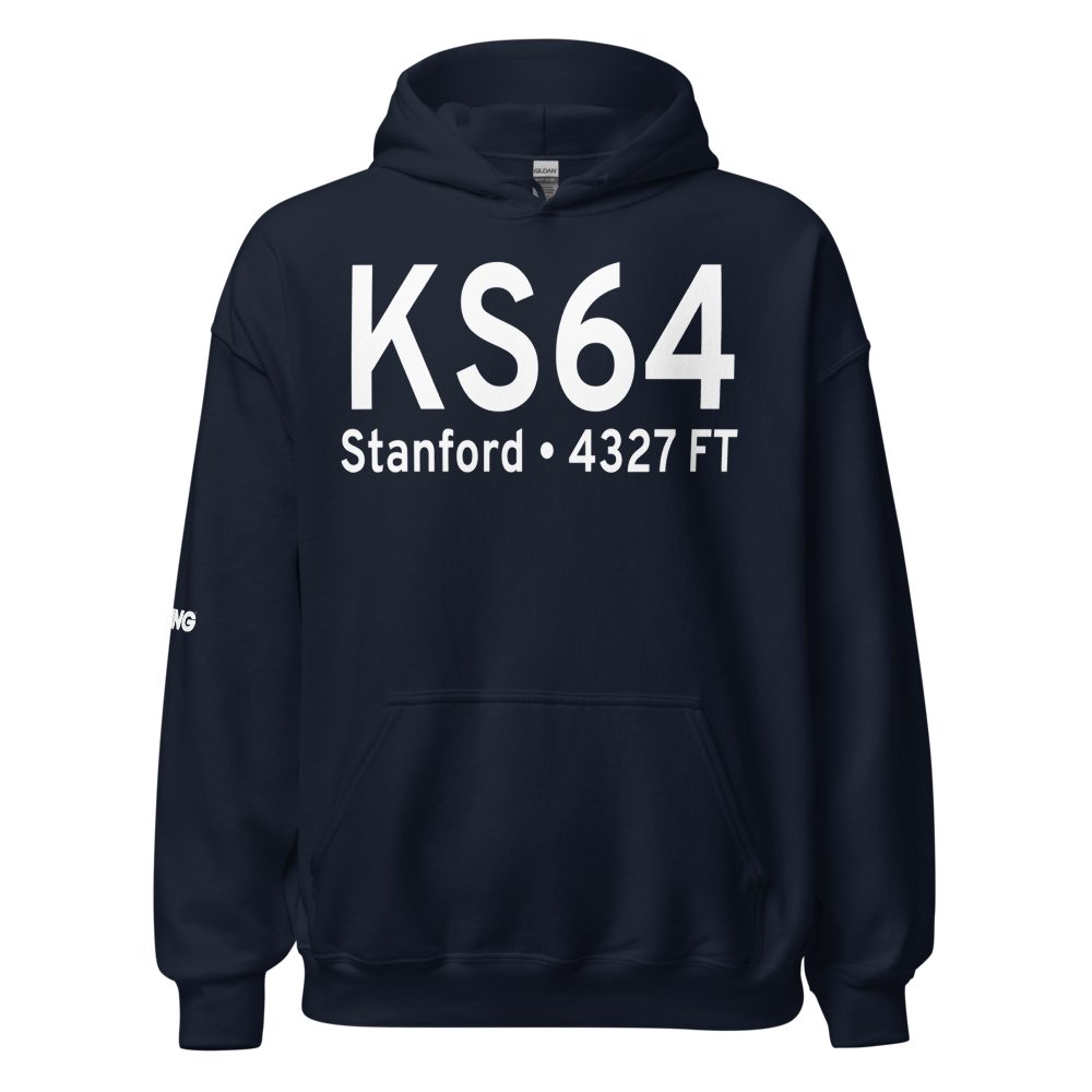 Stanford Airport/Biggerstaff Field (KS64) ICAO Hoodie Sweatshirt 