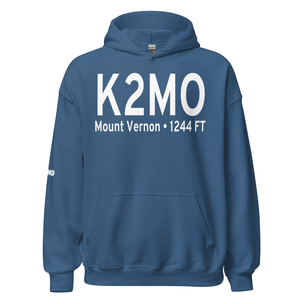 Mount Vernon Municipal Airport (K2MO) ICAO Hoodie Sweatshirt 