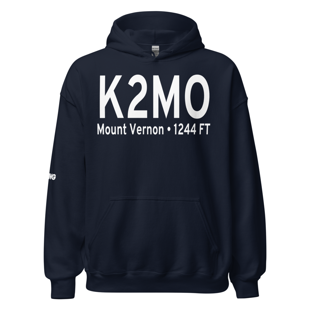 Mount Vernon Municipal Airport (K2MO) ICAO Hoodie Sweatshirt 
