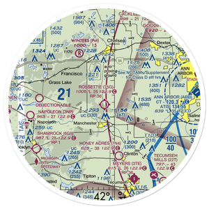 Rossettie Airport (75G) VFR Sectional Sticker (30 mile)
