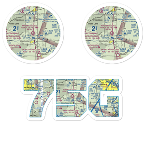 Rossettie Airport (75G) VFR Sectional Sticker Pack