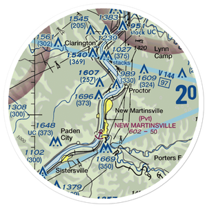 P W Johnson Memorial Airport (75D) VFR Sectional Sticker (20 mile)