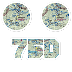 P W Johnson Memorial Airport (75D) VFR Sectional Sticker Pack