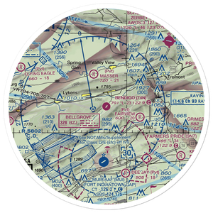 Bendigo Airport (74N) VFR Sectional Sticker (30 mile)
