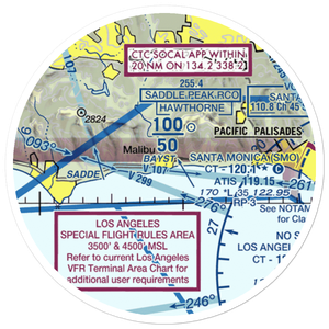Malibu Administrative Center Heliport (74L) VFR Sectional Sticker (20 mile)