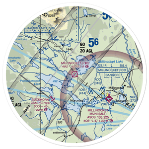Millinocket Seaplane Base (70B) VFR Sectional Sticker (30 mile)