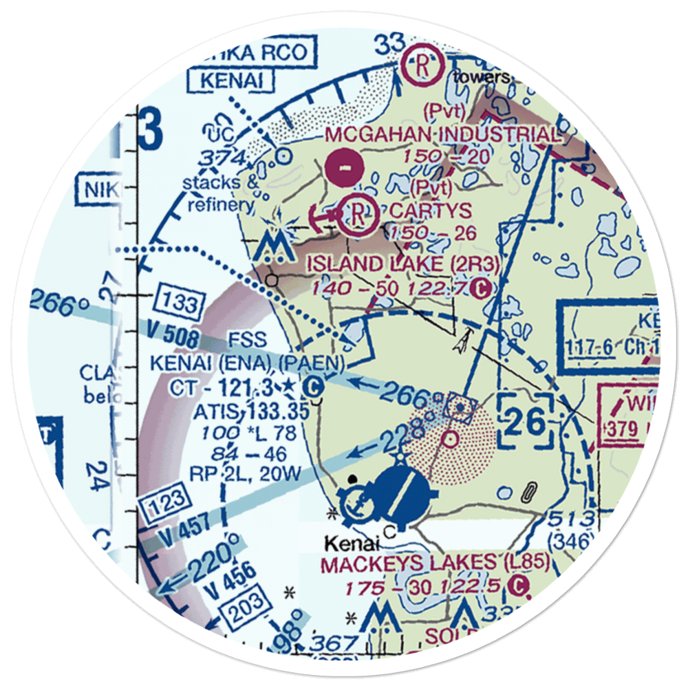 Arness Lake Airport (6Z1) VFR Sectional Sticker (20 mile) 