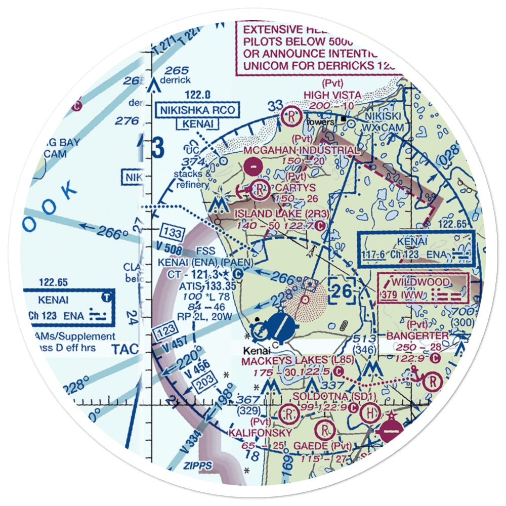Arness Lake Airport (6Z1) VFR Sectional Sticker (30 mile) 