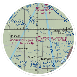 Moorestown Airpark (6Y0) VFR Sectional Sticker (20 mile)
