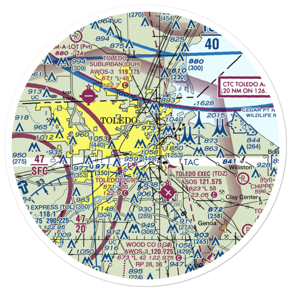 Seagate Helistop (6T2) VFR Sectional Sticker (30 mile) 