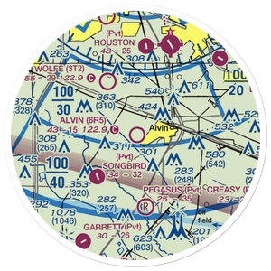 Alvin Airpark (6R5) VFR Sectional Sticker (20 mile)