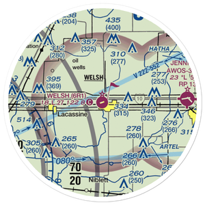 Welsh Airport (6R1) VFR Sectional Sticker (20 mile)