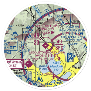 Waunakee Airport (6P3) VFR Sectional Sticker (20 mile)
