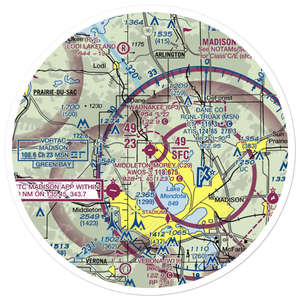 Waunakee Airport (6P3) VFR Sectional Sticker (30 mile)
