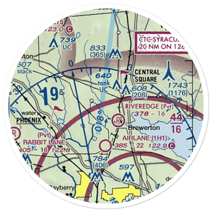 Syracuse Suburban Airport (6NK) VFR Sectional Sticker (20 mile)