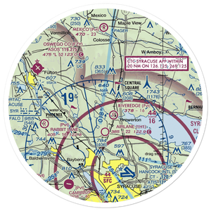 Syracuse Suburban Airport (6NK) VFR Sectional Sticker (30 mile)