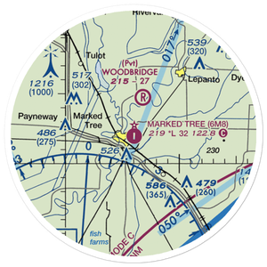 Marked Tree Municipal Airport (6M8) VFR Sectional Sticker (20 mile)