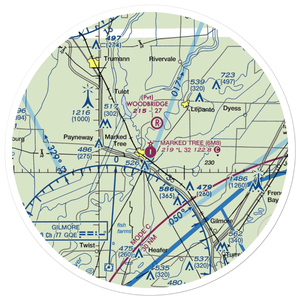 Marked Tree Municipal Airport (6M8) VFR Sectional Sticker (30 mile)