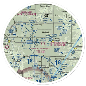 Grundy Center Municipal Airport (6K7) VFR Sectional Sticker (30 mile)