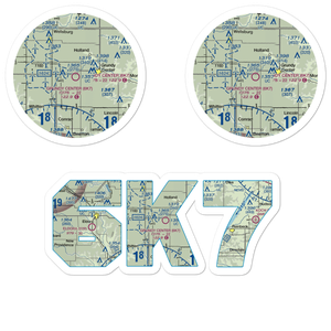 Grundy Center Municipal Airport (6K7) VFR Sectional Sticker Pack