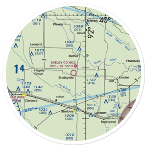 Shelby County Airport (6K2) VFR Sectional Sticker (30 mile)