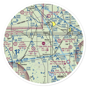 Oak Tree Landing (6J8) VFR Sectional Sticker (30 mile)