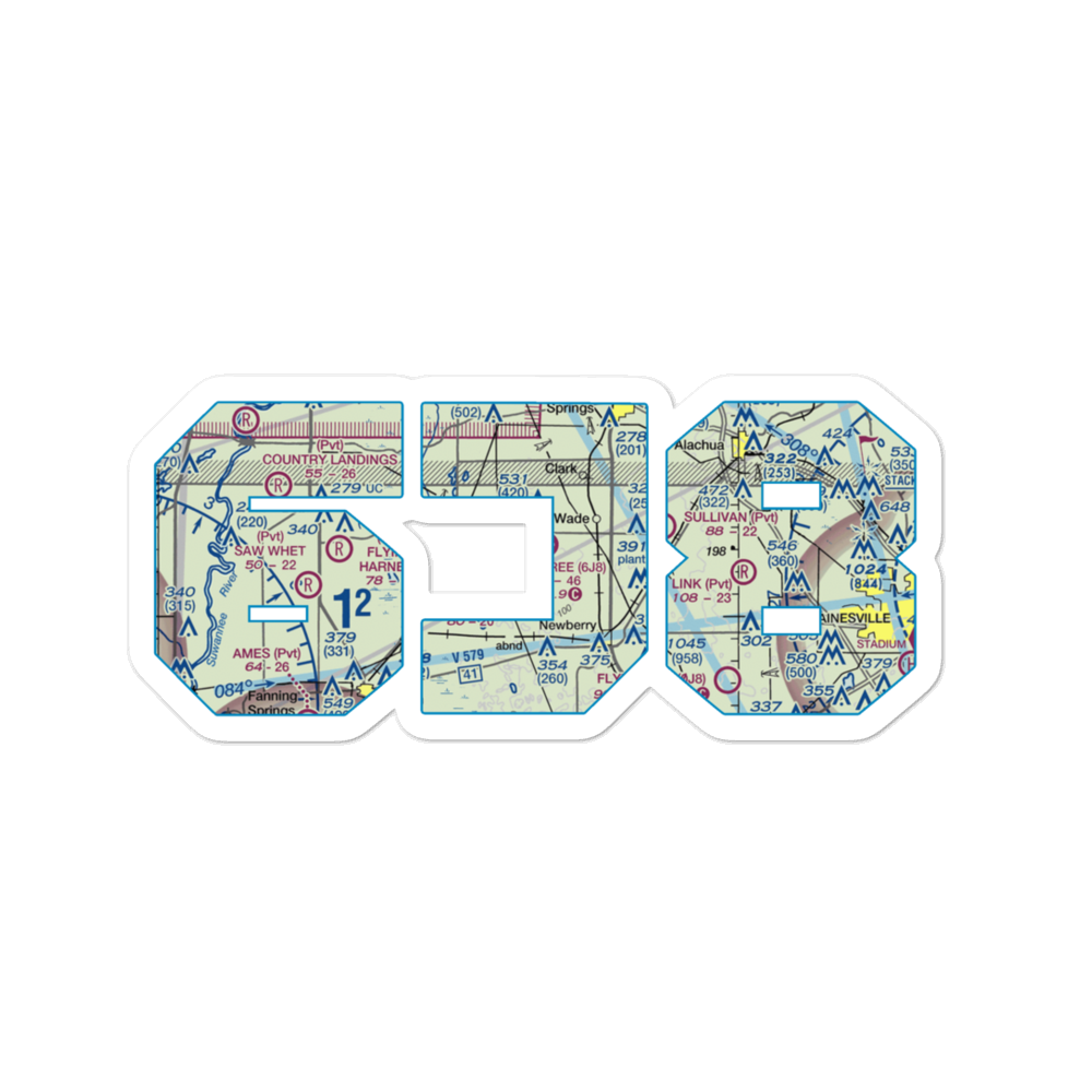 Oak Tree Landing (6J8) VFR Sectional Sticker 