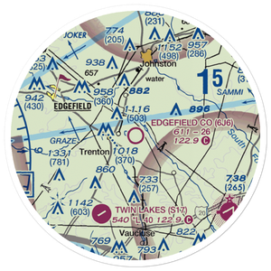 Edgefield County Airport (6J6) VFR Sectional Sticker (20 mile)