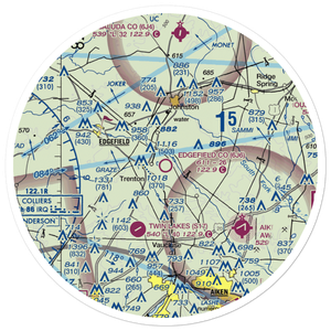 Edgefield County Airport (6J6) VFR Sectional Sticker (30 mile)
