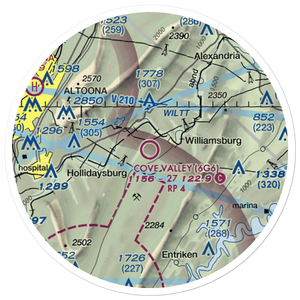 Cove Valley Airport (6G6) VFR Sectional Sticker (20 mile)