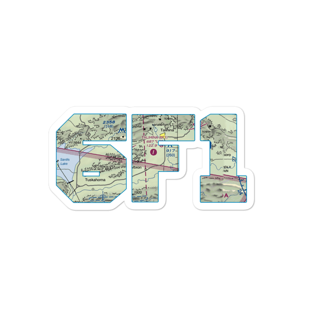 Talihina Municipal Airport (6F1) VFR Sectional Sticker 