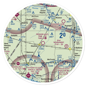 Deshler Municipal Landing Strip (6D7) VFR Sectional Sticker (30 mile)