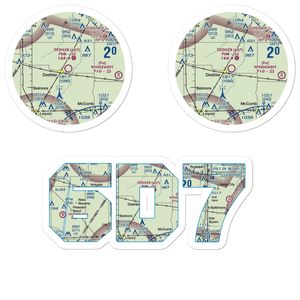 Deshler Municipal Landing Strip (6D7) VFR Sectional Sticker Pack