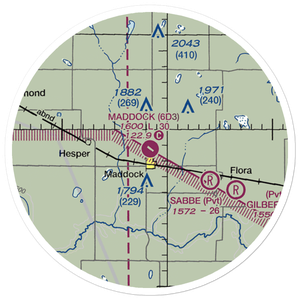 Maddock Municipal Airport (6D3) VFR Sectional Sticker (20 mile)