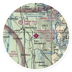 Middlebury State Airport (6B0) VFR Sectional Sticker (20 mile)