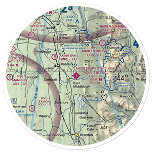 Middlebury State Airport (6B0) VFR Sectional Sticker (30 mile)