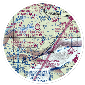 Brocker Lake Seaplane Base (6A7) VFR Sectional Sticker (20 mile)
