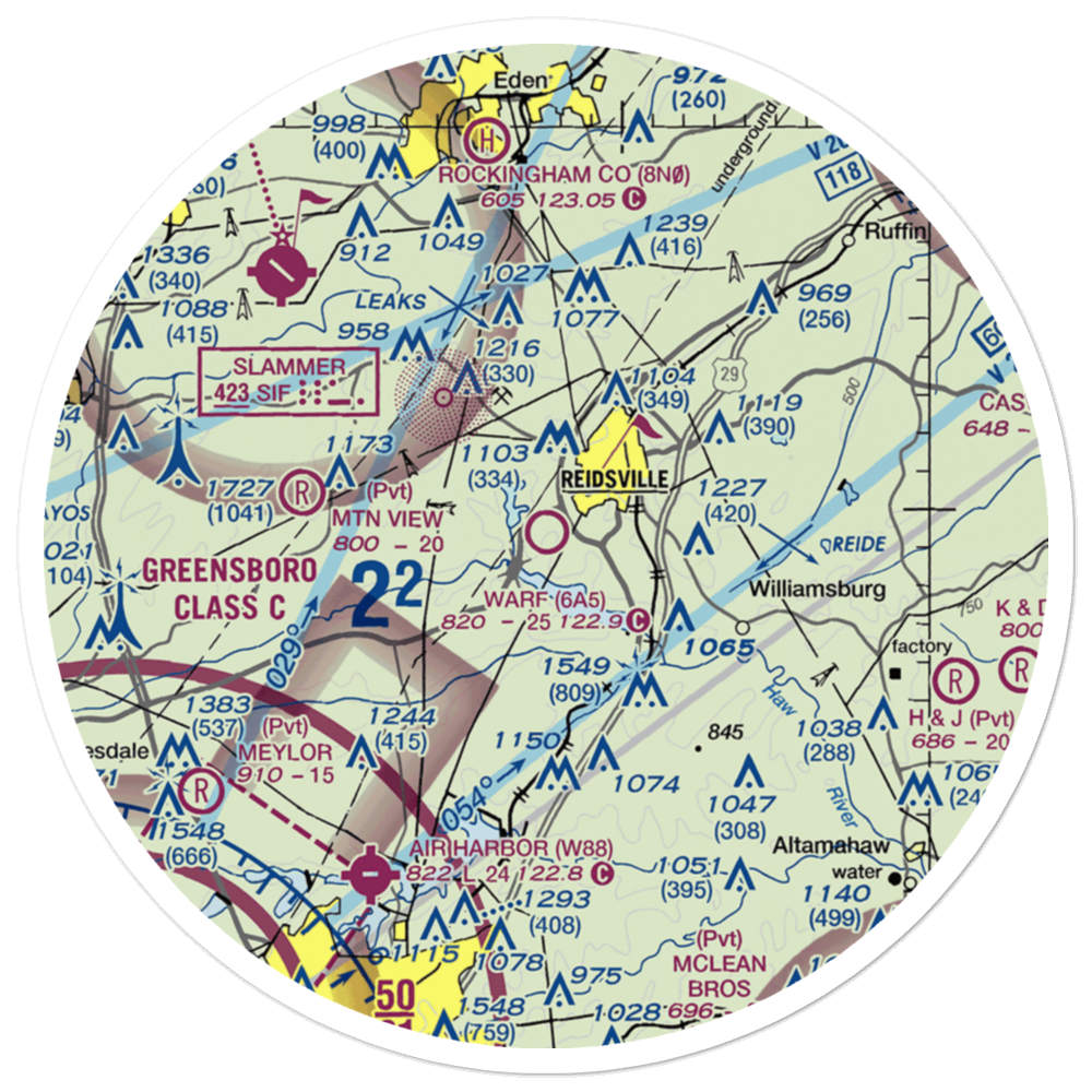 Warf Airport (6A5) VFR Sectional Sticker (30 mile) 