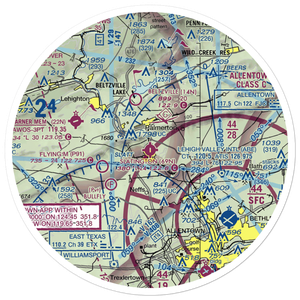 Slatington Airport (69N) VFR Sectional Sticker (30 mile)