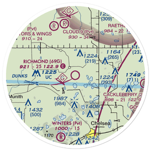 Richmond Field (69G) VFR Sectional Sticker (20 mile)