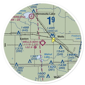 Wells Municipal Airport (68Y) VFR Sectional Sticker (20 mile)