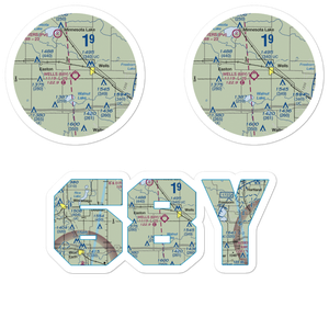 Wells Municipal Airport (68Y) VFR Sectional Sticker Pack
