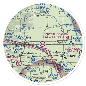 Central County Airport (68C) VFR Sectional Sticker (20 mile)
